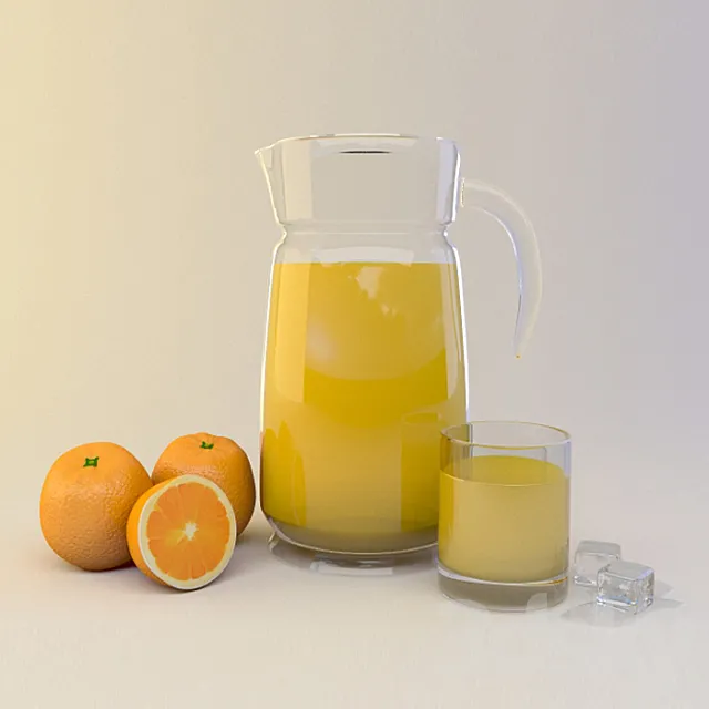 Still Life Decanter and oranges 3D Model