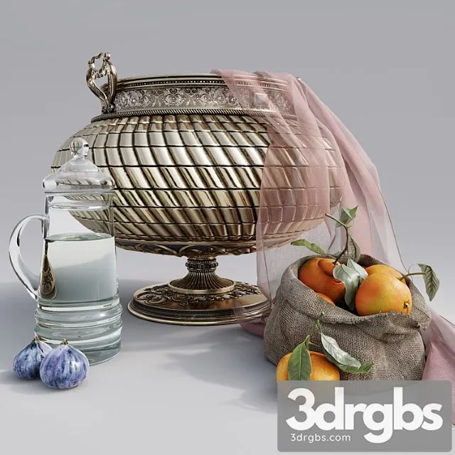 Still life with a golden vase 3D Model Download