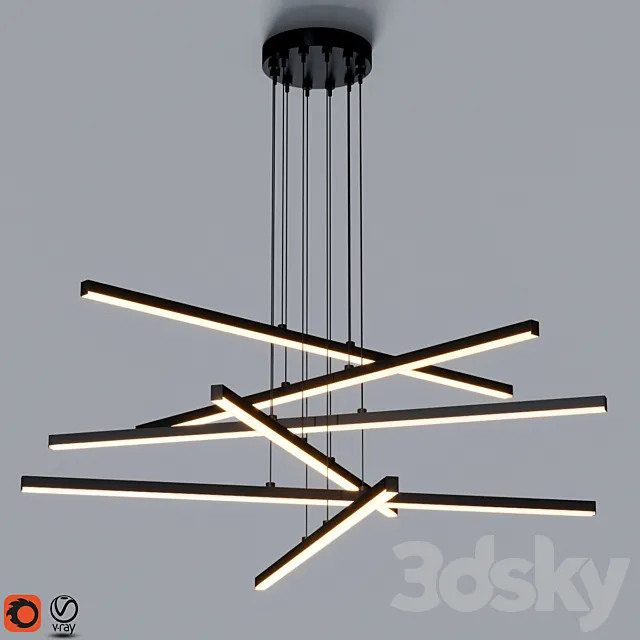 Stix 6-Arm LED Pendant Light 3DModel Stix 6-Arm LED Pendant Light 3DModel