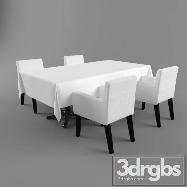 Stol Chetverka Table and Chair 3D Model Download