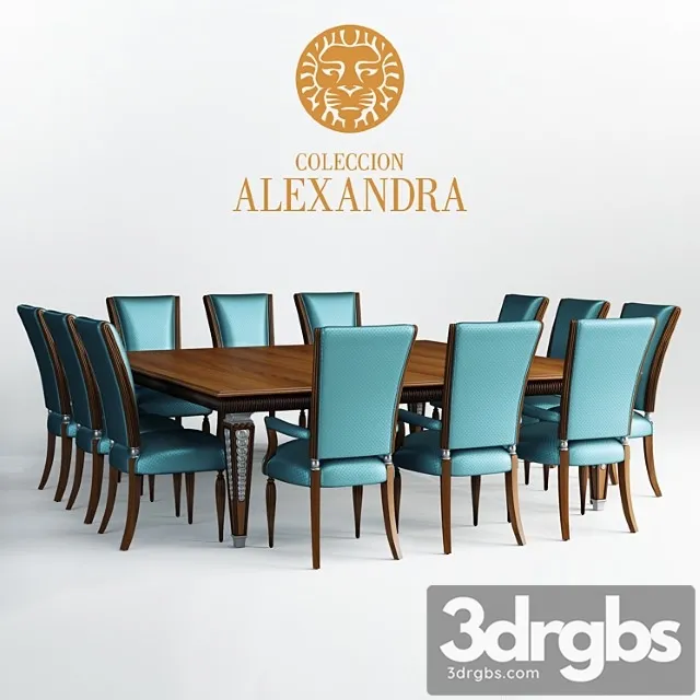 Stol I Stul Ia Coleccion Alexandra Deco 3D Model Download