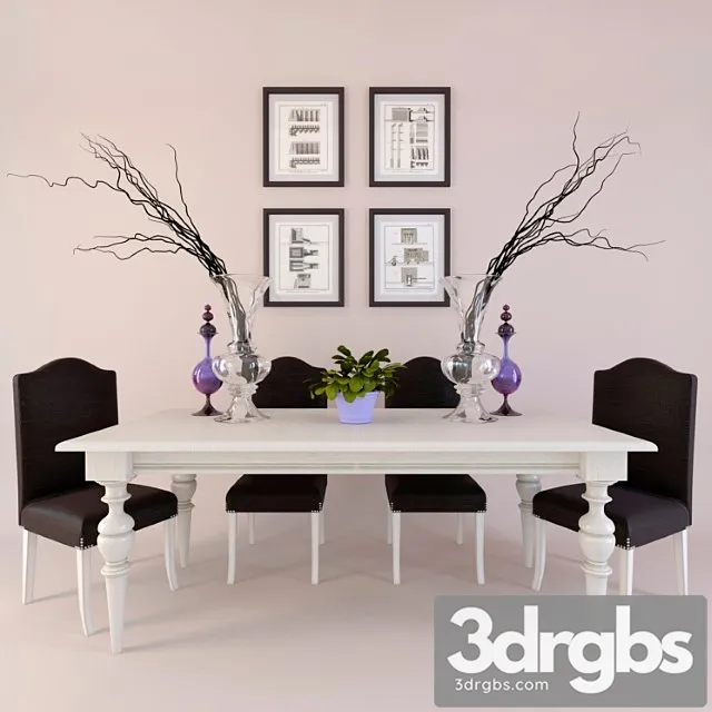 Stol I Stul Ia Veranda S Diekorom 3D Model Download