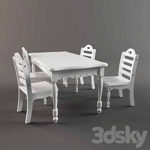 Stolk and chairs in the nursery 3DModel Stolk and chairs in the nursery 3DModel