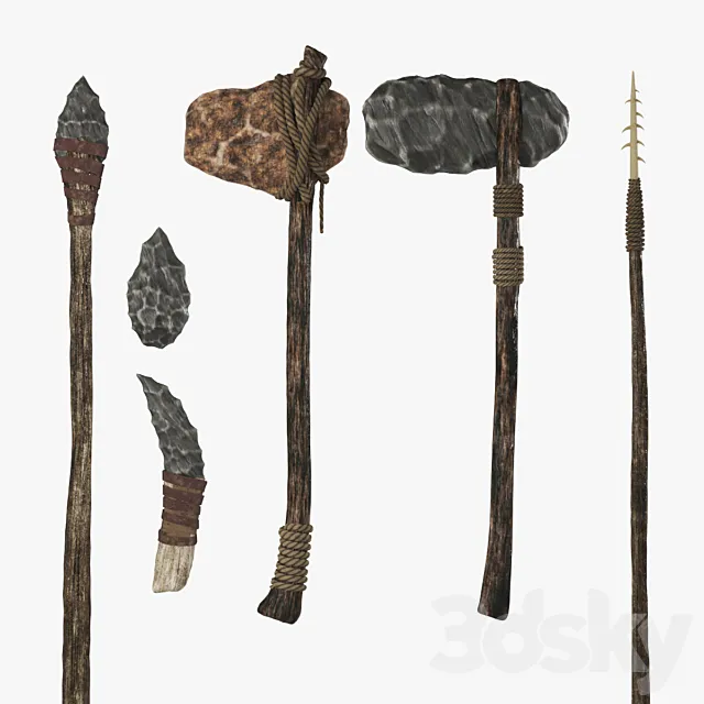 Stone Age tools 3D Model Stone Age tools 3D Model