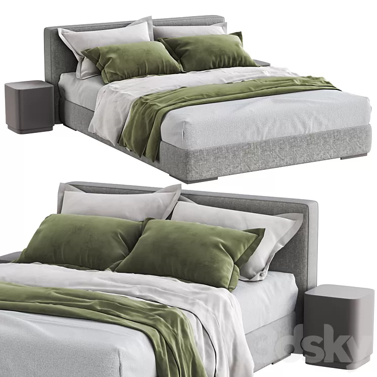 Stone Bed by Meridiani 3D Model