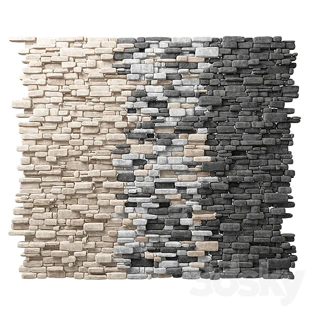 Stone brick for decoration 3D Model