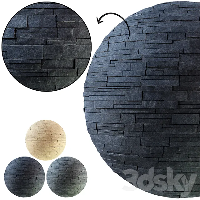 Stone Brick Wall (Seamless) 3D Model