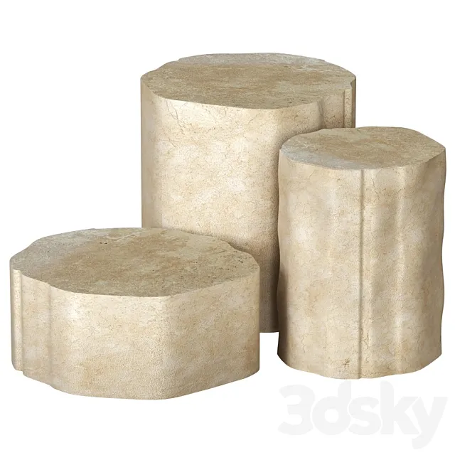 Stone coffee tables 3D Model