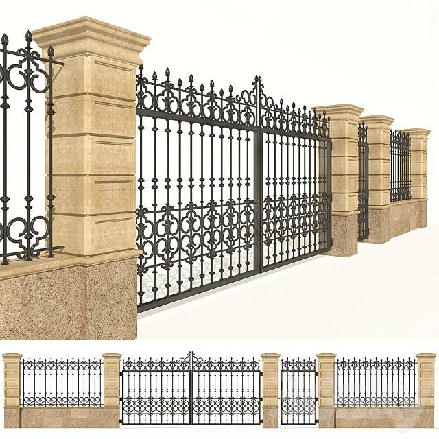 Stone Fence forging. Goal. 3DModel Stone Fence forging. Goal. 3DModel