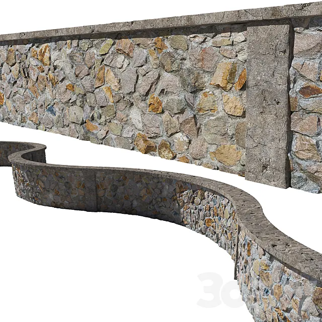 Stone fence_3 3D Model Stone fence_3 3D Model