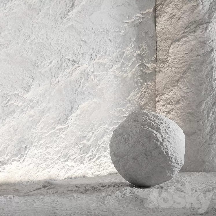 Stone material rock. 32 pbr seamless 3D Model