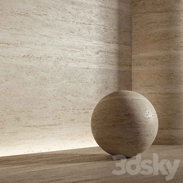 Stone material travertine. 26 pbr seamless 3D Model