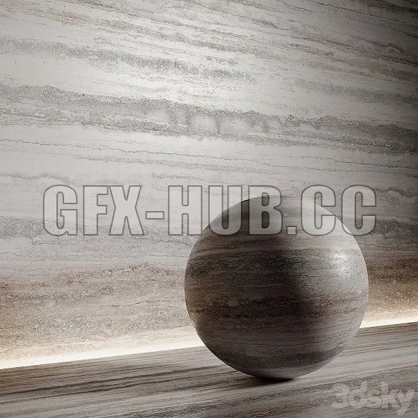 Stone material travertine 6 pbr seamless 3D Model