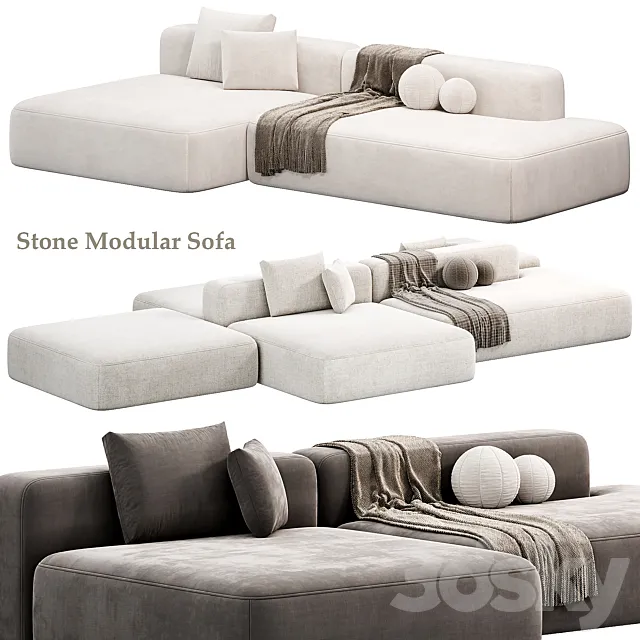 Stone Modular Sofa by Tamamm 3D Model Stone Modular Sofa by Tamamm 3D Model