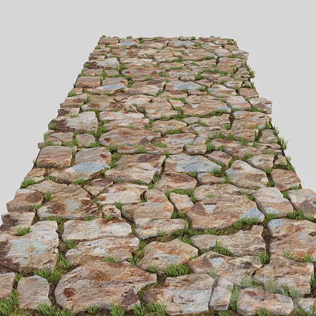 Stone-paved track 3D Model Stone-paved track 3D Model