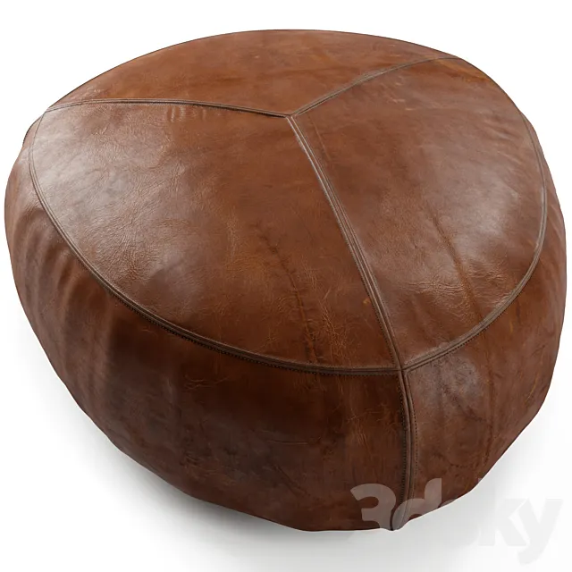 Stone Rawhide Brown Ottoman 3DModel Stone Rawhide Brown Ottoman 3DModel