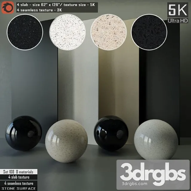 Stone slab & seamless texture set 108 3D Model Download