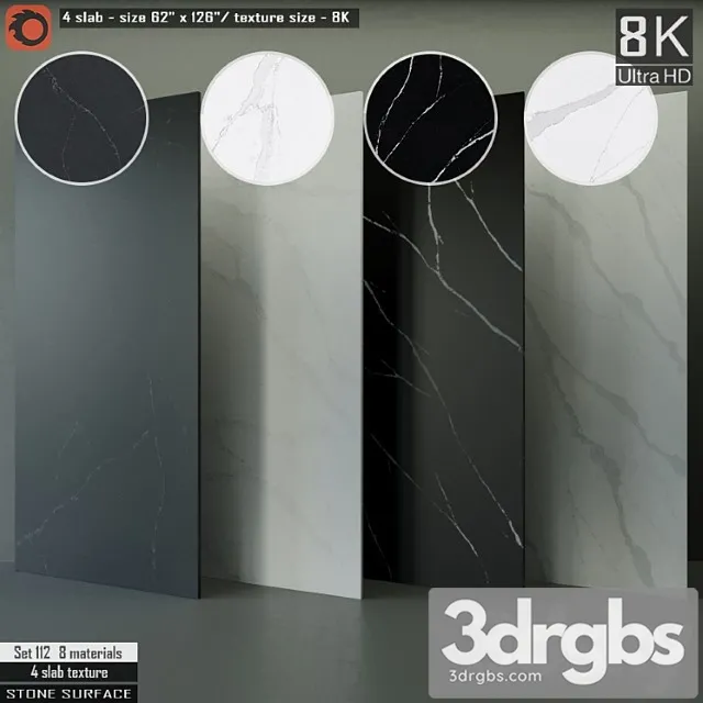 Stone slab & seamless texture set 112 3D Model Download