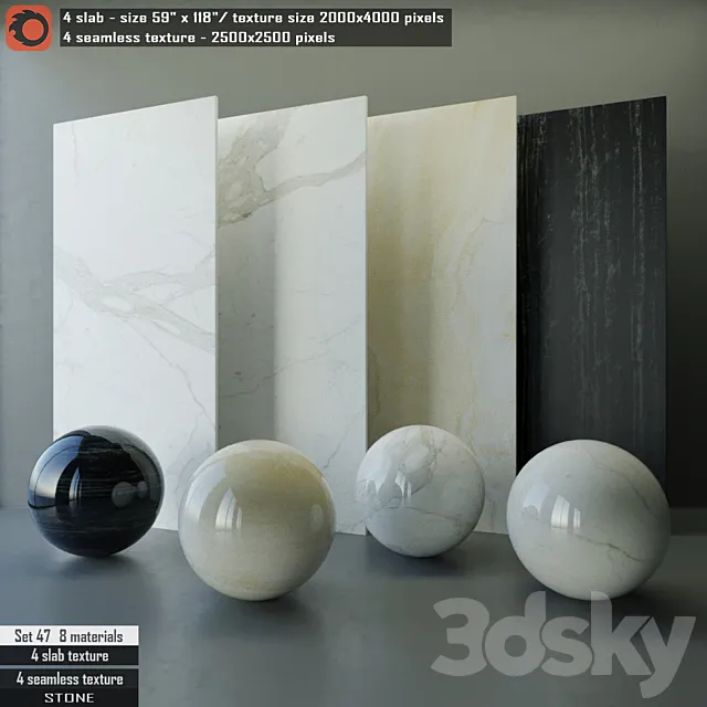Stone slab & Seamless texture Set 47 Free Download