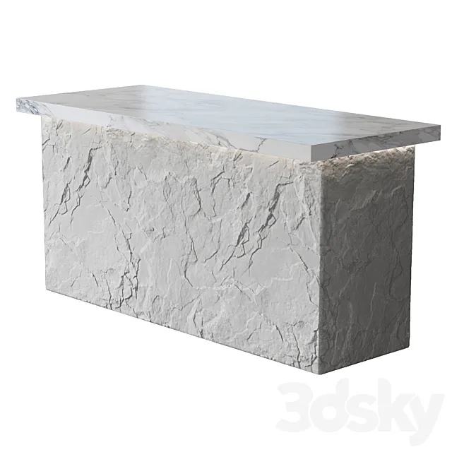 Stone table island №2 3D Model