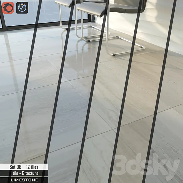 Stone tile Set 08 3D Model Stone tile Set 08 3D Model