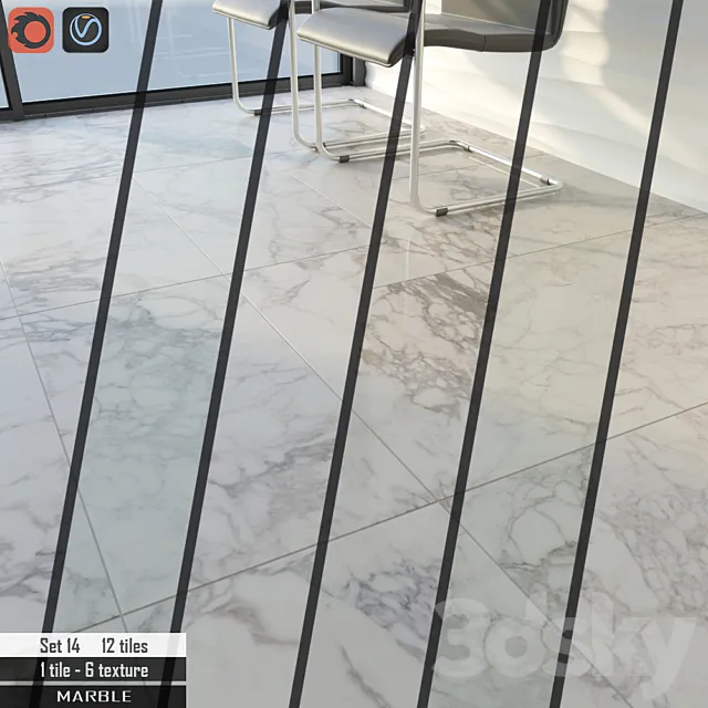 Stone tile Set 14 3D Model Stone tile Set 14 3D Model