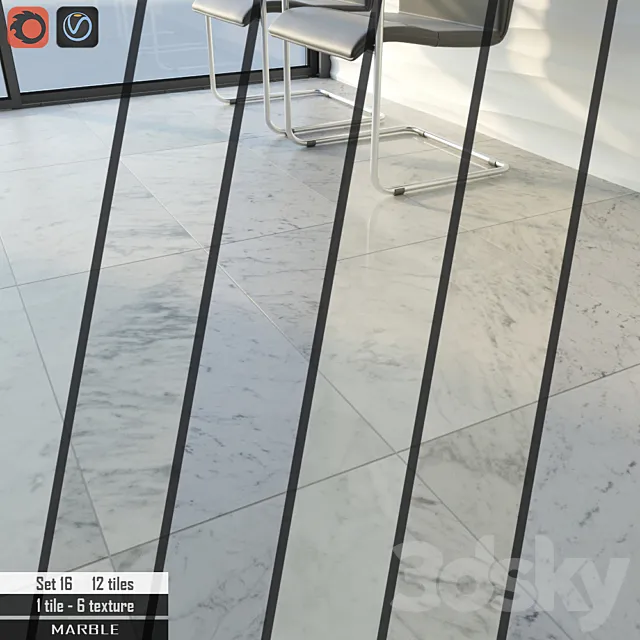 Stone tile Set 16 3D Model Stone tile Set 16 3D Model