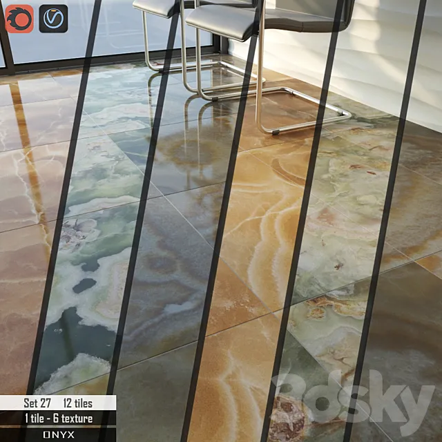 Stone tile set 27 3D Model Stone tile set 27 3D Model