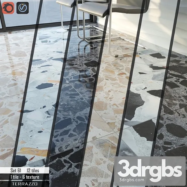 Stone tile set 61 3D Model Download