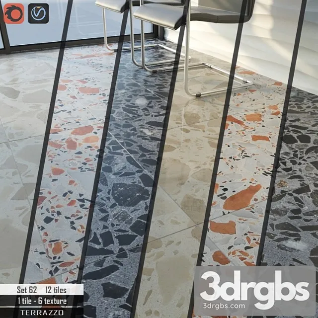 Stone tile set 62 3D Model Download