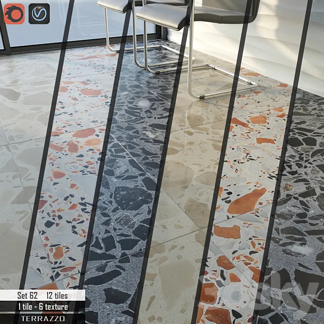 Stone tile Set 62 3DModel Stone tile Set 62 3DModel