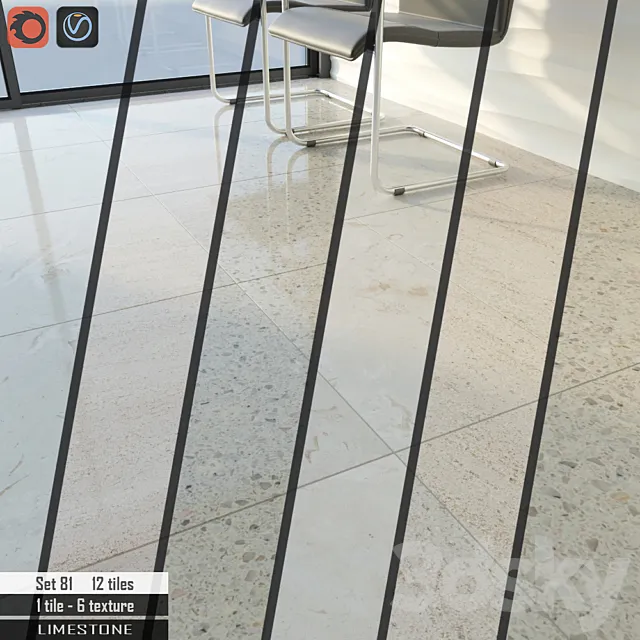 Stone tile Set 81 3D Model Stone tile Set 81 3D Model