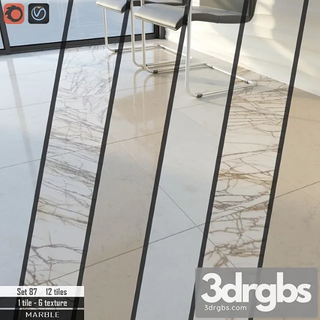 Stone tile set 87 3D Model Download