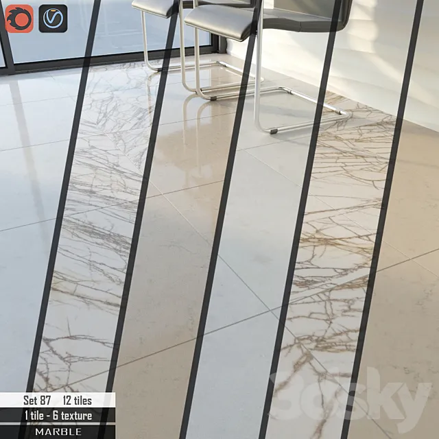 Stone tile Set 87 3D Model Stone tile Set 87 3D Model