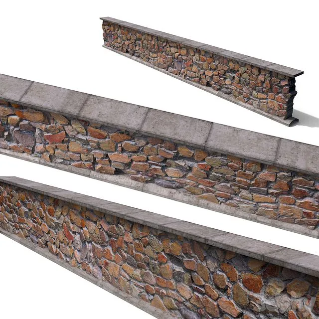 Stone wall 002 3D Model