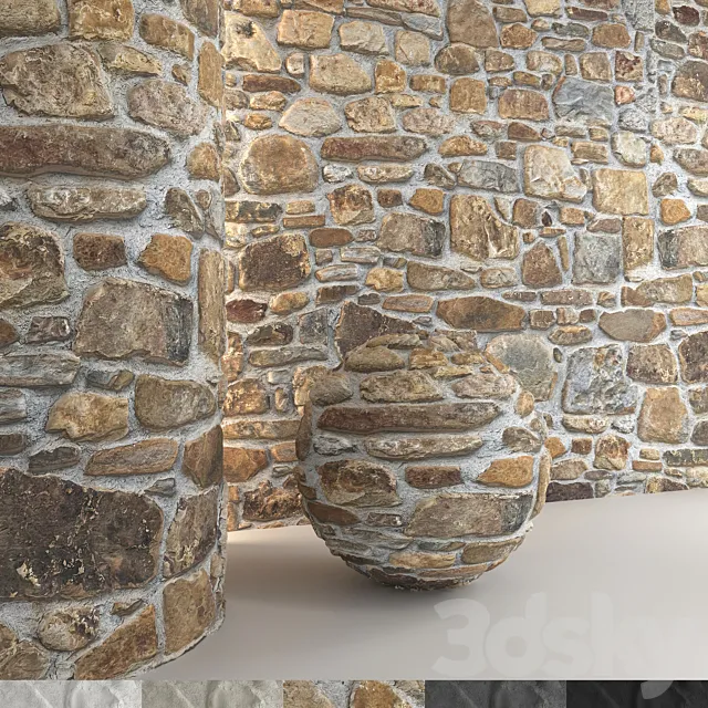 Stone wall 18 3D Model Stone wall 18 3D Model
