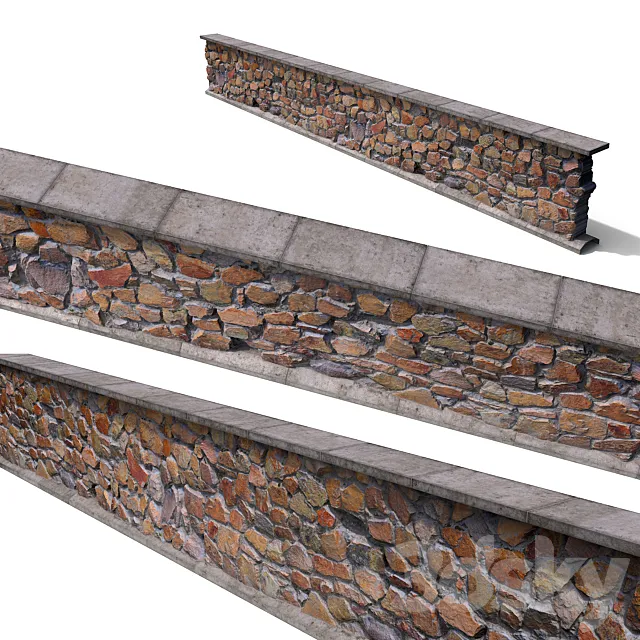 Stone wall 3D Model Stone wall 3D Model