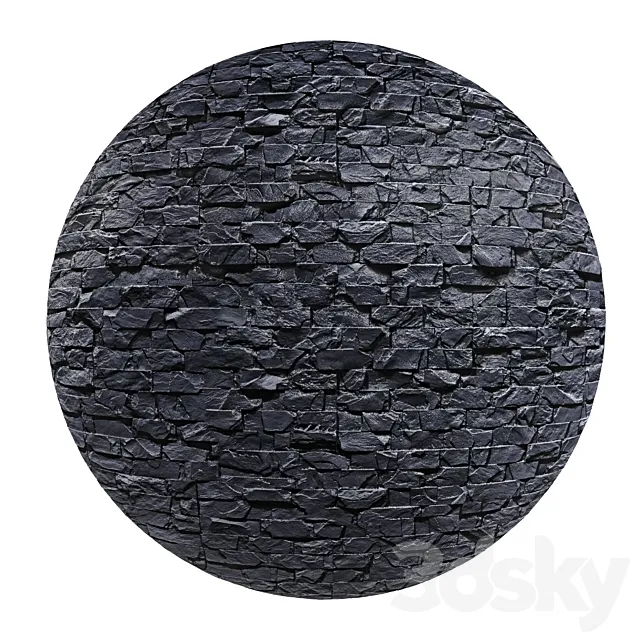 Stone Wall – Anthracite 3D Model