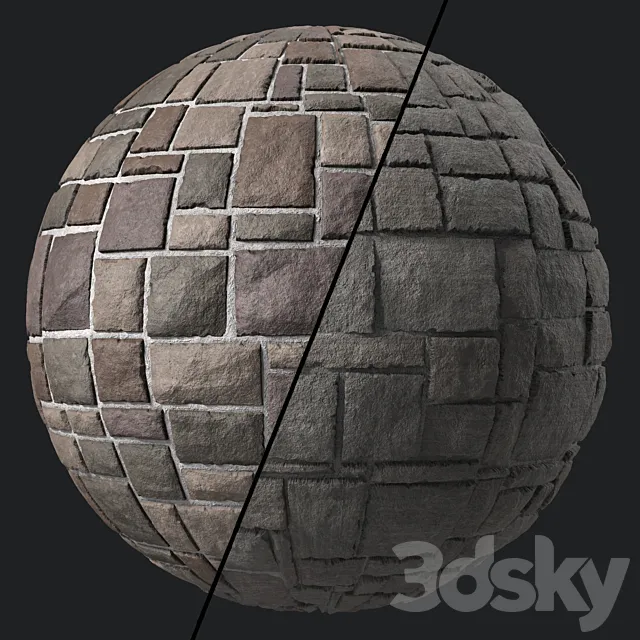 Stone Wall Materials 104- Decorative Random Pattern | Pbr 4k Seamless 3D Model