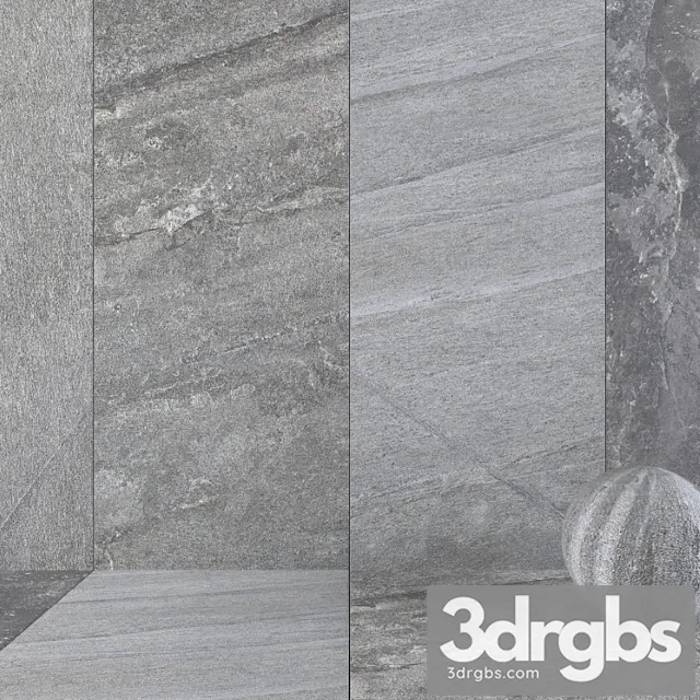 Stone Wall Santorini Grey Set 2 3D Model Download