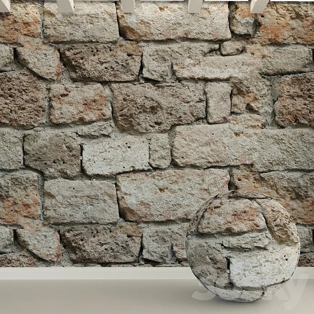 Stone wall. Stone block. 144 3D Model
