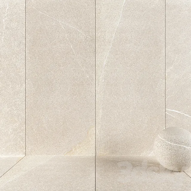 Stone Wall Tiles Limestone Gray 3D Model