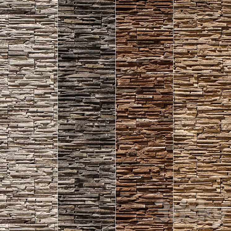 Stone Walls 3D Model