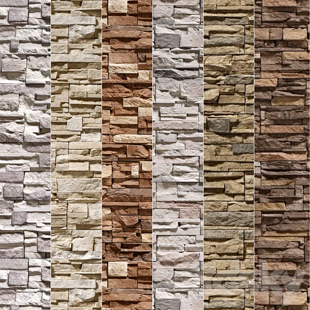 Stone Walls set 7 3DModel