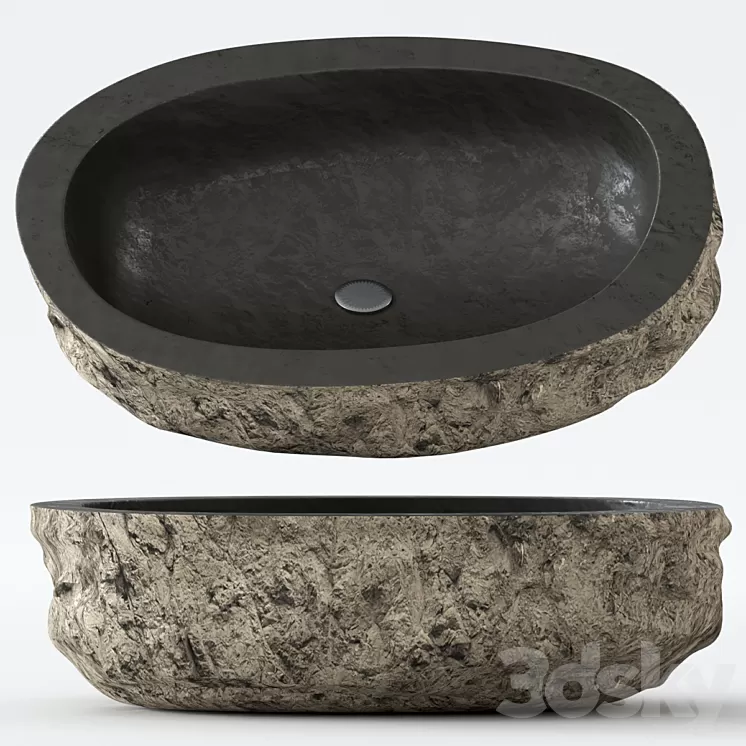 Stone washbasin. 3D Model Stone washbasin. 3D Model