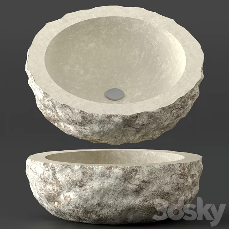 Stone washbasins. 3D Model Stone washbasins. 3D Model