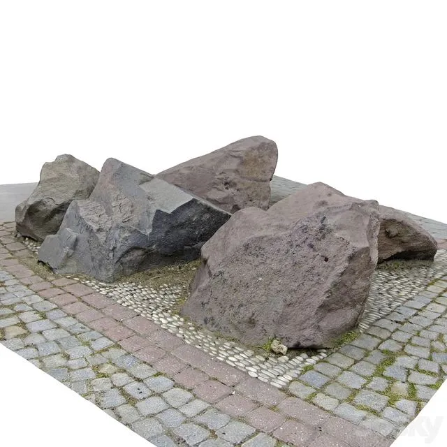 Stones for the city park 3D Model Stones for the city park 3D Model