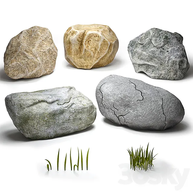 Stones & grass 3DModel