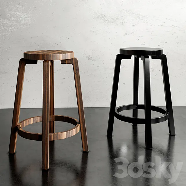Stool bar Alvar Aalto 3DModel