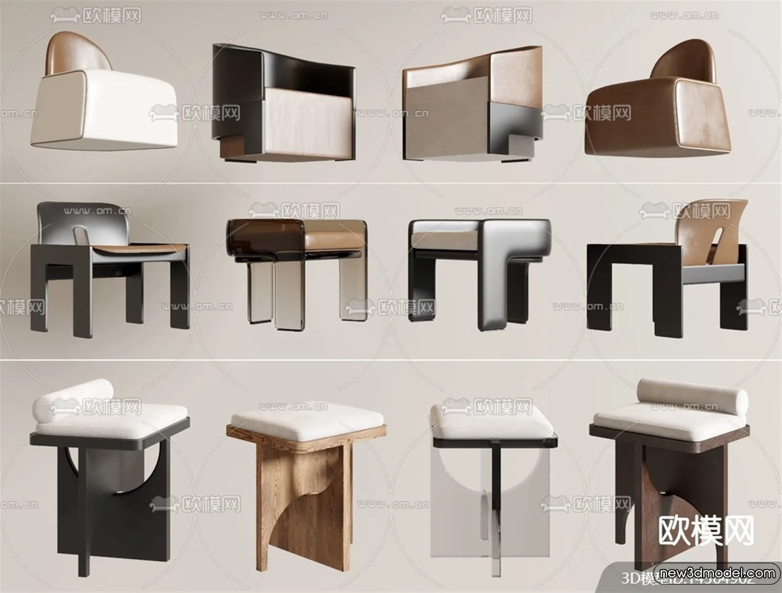 Stool – Bar Chair – 3D Models – 3D Furniture Models for Interior – 055